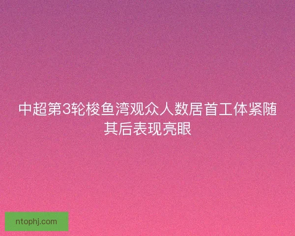 中超第3轮梭鱼湾观众人数居首工体紧随其后表现亮眼