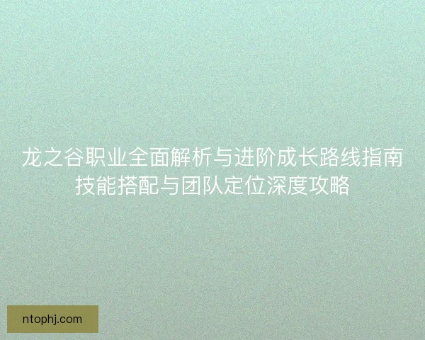 龙之谷职业全面解析与进阶成长路线指南技能搭配与团队定位深度攻略