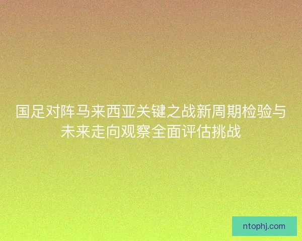 国足对阵马来西亚关键之战新周期检验与未来走向观察全面评估挑战